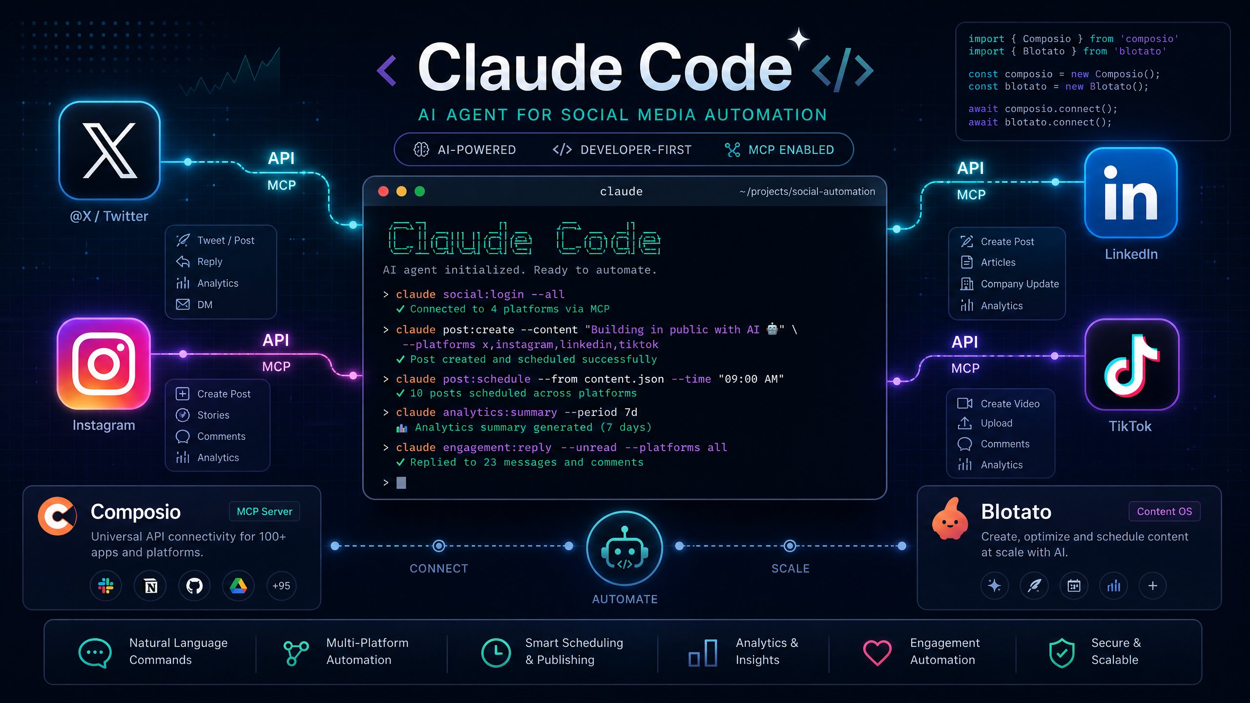 How to Automate Social Media Posting with Claude Code, Composio, and Blotato